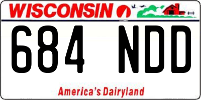 WI license plate 684NDD