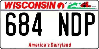 WI license plate 684NDP