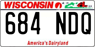 WI license plate 684NDQ