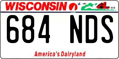 WI license plate 684NDS
