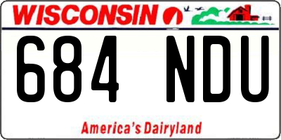 WI license plate 684NDU