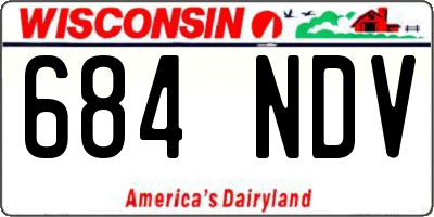 WI license plate 684NDV