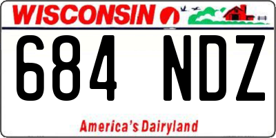 WI license plate 684NDZ