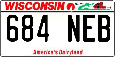 WI license plate 684NEB