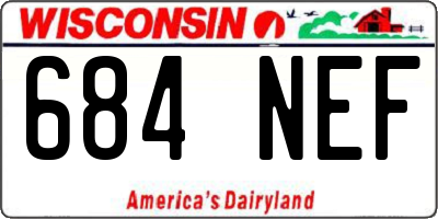 WI license plate 684NEF