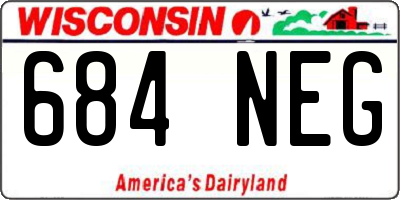 WI license plate 684NEG