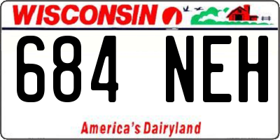 WI license plate 684NEH