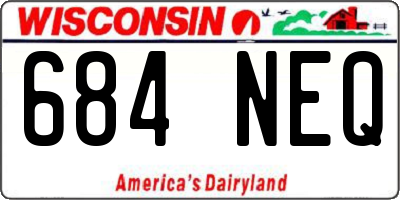 WI license plate 684NEQ