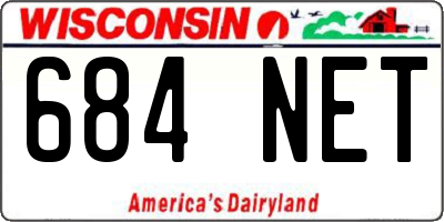 WI license plate 684NET