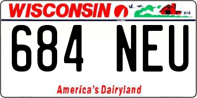 WI license plate 684NEU