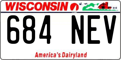 WI license plate 684NEV