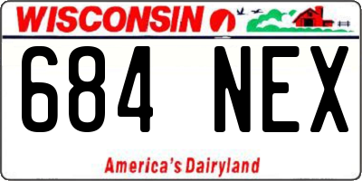 WI license plate 684NEX