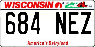 WI license plate 684NEZ