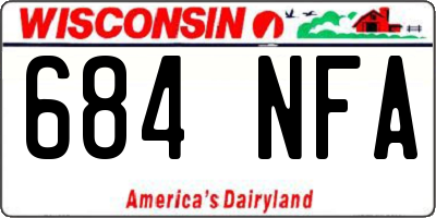 WI license plate 684NFA