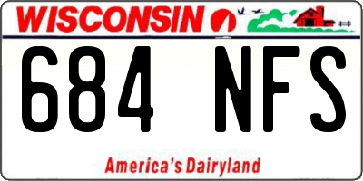 WI license plate 684NFS