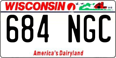 WI license plate 684NGC