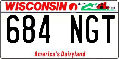 WI license plate 684NGT