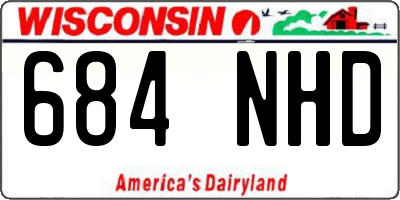 WI license plate 684NHD