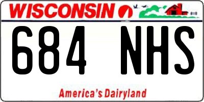 WI license plate 684NHS