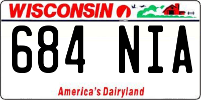 WI license plate 684NIA