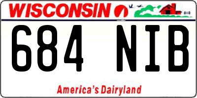 WI license plate 684NIB