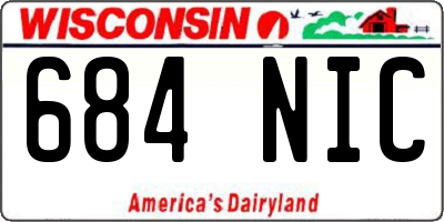 WI license plate 684NIC