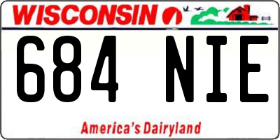WI license plate 684NIE