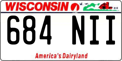 WI license plate 684NII