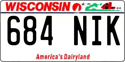 WI license plate 684NIK
