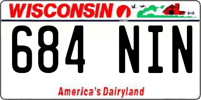 WI license plate 684NIN