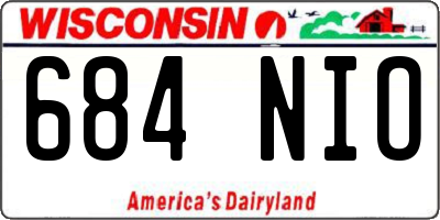 WI license plate 684NIO