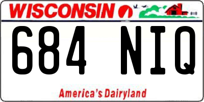 WI license plate 684NIQ