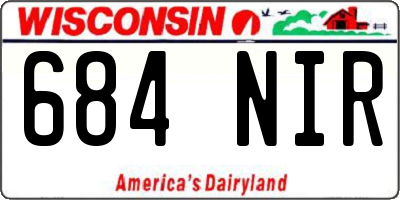 WI license plate 684NIR