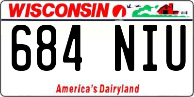 WI license plate 684NIU