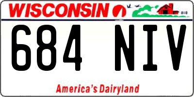 WI license plate 684NIV