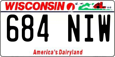 WI license plate 684NIW