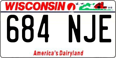 WI license plate 684NJE