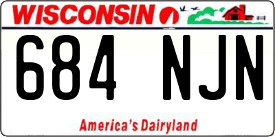 WI license plate 684NJN