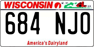 WI license plate 684NJO