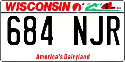 WI license plate 684NJR