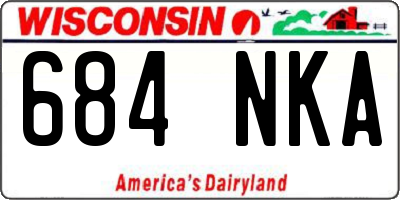 WI license plate 684NKA