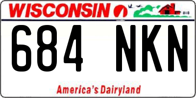 WI license plate 684NKN