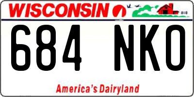 WI license plate 684NKO