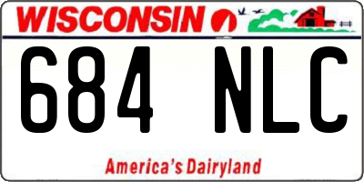 WI license plate 684NLC