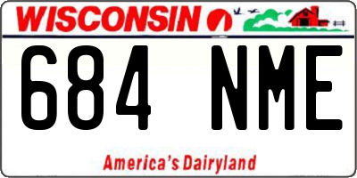 WI license plate 684NME