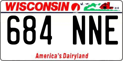 WI license plate 684NNE