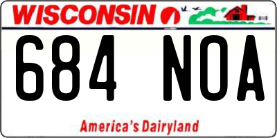 WI license plate 684NOA