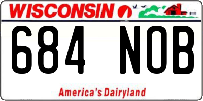 WI license plate 684NOB