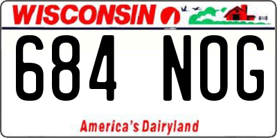 WI license plate 684NOG