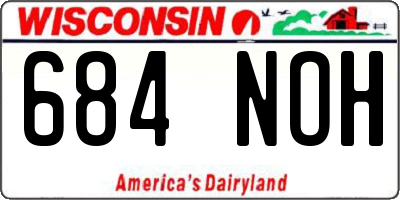 WI license plate 684NOH